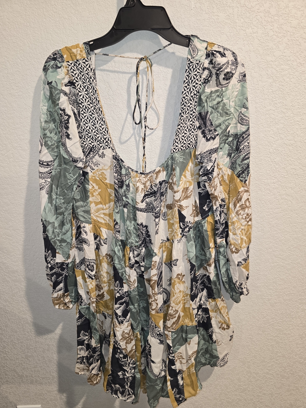 Anthropologie Mixed Floral Patchwork Open-Back Mini Dress - Women's Size Medium